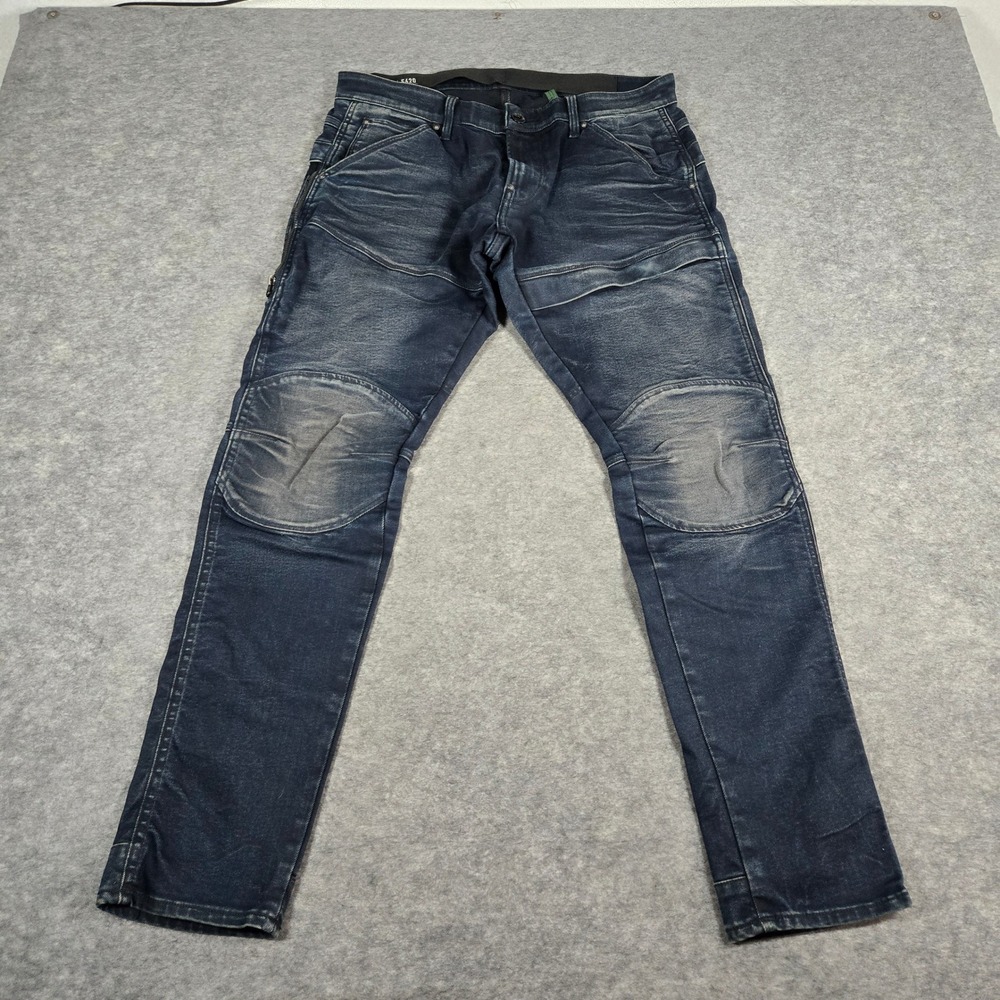 G-Star Raw Mens Blue 5620 Flightsuit 3D Skinny Moto Jeans 34x30